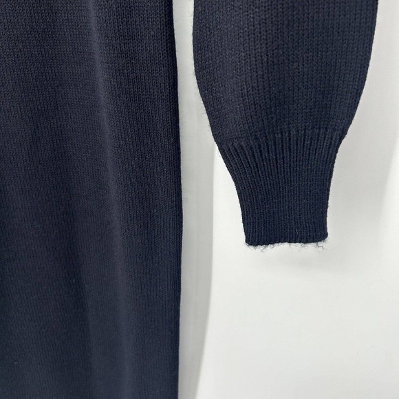 Vintage 80s Plain Jane Black Sweater Dress Embellished Sequins Midi Length M - Picture 6 of 12